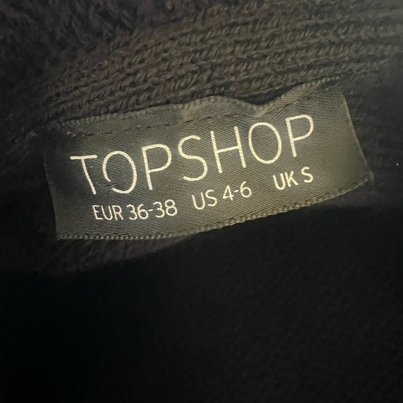 TopShop Small Oversized Black Hooded Sweater Don’t Sweat Casual Wear Streetwear - Picture 6 of 9